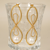 Pendientes Colgantes con Lazo Hueco de Acero Inoxidable Hipoalergénico CLIORO con Perla de Imitación para Mujer, Joyería Diaria para Fiestas