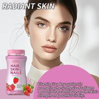 Permen Kunyah Rambut Kulit Kuku Biotin Vitamin C E Rasa Stroberi Dukungan Kecantikan & Kesehatan Non GMO 60 pcs Grosir OEM Label Pribadi