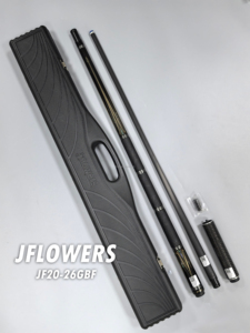 Jflowers JF20-26GBF Leather Wrap Carbon Fiber <b>Pool</b> Cue <b>Stick</b> Ebony Butt Abalone and Shell Inlay 12.5mm Low Deflection Billiard - Product Image 1