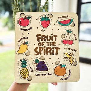 Christian <b>Montessori</b> <b>Toy</b> Gift Fruit of the Spirit Puzzle Wood Crafts for Wall Signs and Wooden Boxes - Product Image 2