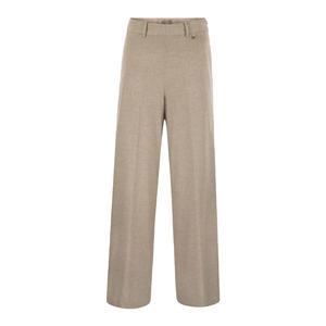 Pantalon décontracté en toile pour femme Calm Steps, taille mi-haute, plat, respirant, doux, confortable, silhouette droite, polyvalent, pour tous les jours - Product Image 1