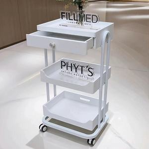 Modern Salon <b>Trolley</b> With Drawer And Tray 4 Wheel Plastic Cart For Beauty Tools Minimalist Design Easy <b>Moving</b> - Product Image 5