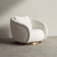 Fauteuil pivotant d'appoint de luxe nordique, mobilier moderne pour salon, chambre à coucher, canapé en forme de L pour la maison, l'hôtel, l'appartement