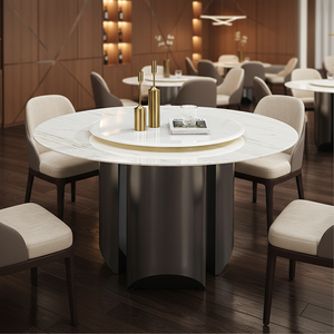 <span class=keywords><strong>Tavolo</strong></span> da Pranzo in <span class=keywords><strong>Marmo</strong></span> di Lusso Moderno Stile Italiano con Piano Rotante, 6 Posti, Arredamento Durevole per Sala da Pranzo - Product Image 6
