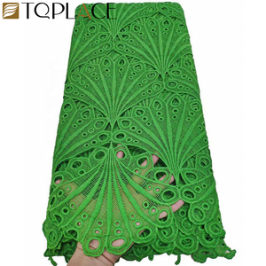 Tela de Encaje Bordado de Color Azul, Encaje Africano Guipur, Tela de Encaje Nigeriana para Vestidos de Mujer - Product Image 4