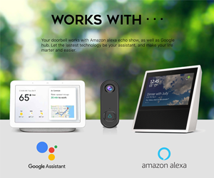 <span class=keywords><strong>Sonnette</strong></span> vidéo intelligente Tuya 90 °   Caméra de sécurité WiFi avec audio bidirectionnel et vision nocturne infrarouge - Product Image 3