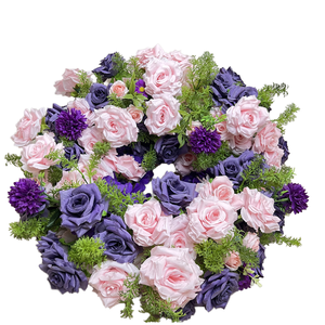 IFG Wholesale, Anneau de bougies en soie fleurie fait main, Centre de table moderne pour mariage, Décoration de table pour la Saint-<span class=keywords><strong>Valentin</strong></span> - Product Image 2