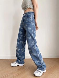 Jeans de Mujer 2025, Personalizados con Láser, de Cintura Alta, Estilo <span class=keywords><strong>Campana</strong></span>, Pantalones de Mezclilla para Mujer - Product Image 2