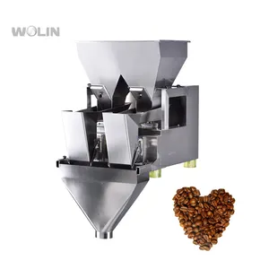 Weighlin-máquina de embalaje de pesaje lineal para arroz, azúcar, semillas, granos de café, 2 cabezales, 10-1kg-2kg