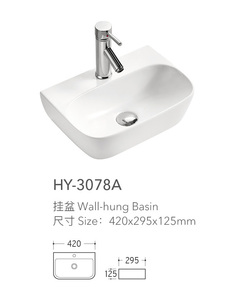 Fregadero de instalación para colgar en la pared al por mayor, lavabo de cerámica con diseño a buen precio y orificio para grifo - Product Image 5