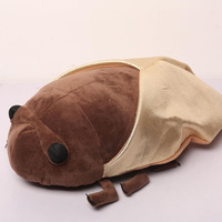 8751 OEM ODM Jouets en peluche réaliste en forme de cigale marron avec coquille dorée, coussin à câliner, poupées insectes en peluche pour enfants et amateurs de nature