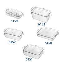 Boîte de rangement pour réfrigérateur en plastique transparent empilable, organisateur de réfrigérateur pour aliments avec couvercle