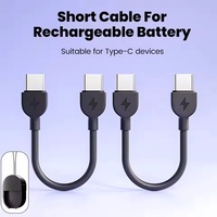 Câble USB-C vers USB-C de charge rapide PD 60W de 16 cm avec cordon porte-clés pour iPhone 15 16 Android et banque d'alimentation – Câble de données USB Type-C
