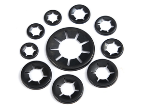 Rondelle de retenue à bride, rondelle étoile GB854, bague de retenue d'axe en acier 65Mn oxydé noir pour le positionnement des roulements - Product Image 1