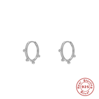ROXI Perles rondes minimalistes en argent sterling 925 Cercle pour femmes Boucle d'oreille