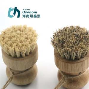 Pour la brosse ronde de pot de lavage en bambou de bulle avec des cheveux de sisal blanc écologique - Product Image 4