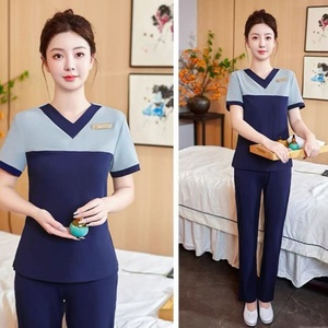 Elegante Completo <span class=keywords><strong>da</strong></span> <span class=keywords><strong>Lavoro</strong></span> Femminile di Alta Gamma per Centri Estetici e Massaggi, Traspirante in Poliestere+Spandex, Colori e Logo Personalizzabili - Product Image 3