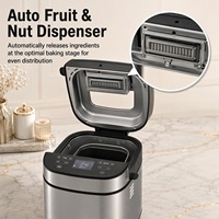 Machine à pain automatique domestique 700W avec moteur DC et distributeur automatique de fruits et de noix en acier inoxydable