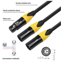Câble répartiteur en Y en PVC de 1 m, 1 femelle XLR 3 broches vers 2 mâles XLR 3 broches, câble répartiteur équilibré pour amplificateur, mixeur, lecteur CD