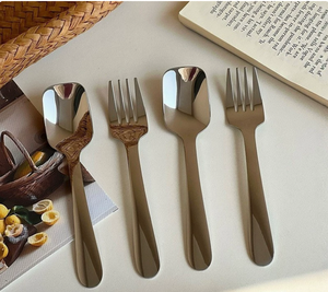DF09 Highly Attractive <b>Spoon</b> and Fork with Long Handle Household <b>Spoon</b> Portable <b>Coffee</b> <b>Spoon</b> 304 Stainless Steel <b>Spoon</b>. - Product Image 1