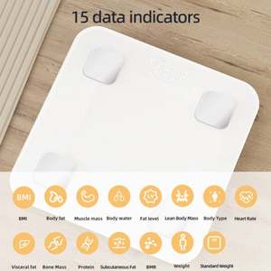 เครื่องชั่งน้ำหนักดิจิตอล OEM 180 กก. พร้อมเซ็นเซอร์วัดไขมันในร่างกายอัจฉริยะ - Product Image 3