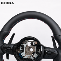 Volant sport en cuir pour BMW pour les modèles F10 F11 F06 F12 F13 F90 F91 F92 F93 F25 F26 F20 F30 avec palettes de changement de vitesse en fibre de carbone