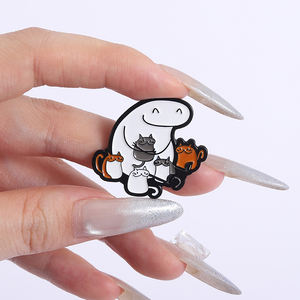 Забавные упрощенные фигурки и брошь с кошкой, мемо, эмалевые булавки, Мультяшные милые животные, нагрудные значки, ювелирные подарки, оптовая продажа - Product Image 4