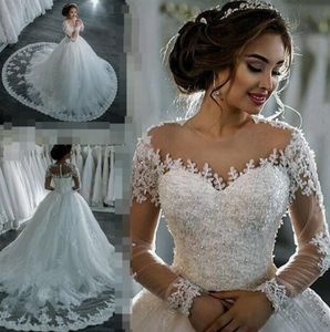 Vestidos Elegantes para Mujer, Vestido de <span class=keywords><strong>Novia</strong></span> de Manga Larga, Vestido de Gala, Vestido de <span class=keywords><strong>Novia</strong></span> de Boutique, Vestido Formal Largo Hasta el Suelo, Personalizado - Product Image 4
