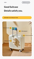 Valise de voyage multifonctionnelle populaire à ouverture frontale et latérale de 18 pouces avec porte-téléphone et porte-gobelet, vente en gros d'usine