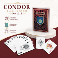 CONDOR 1015 – Cartes à Jouer en Papier Personnalisées, Écologiques, Durables et Portables, avec Étui de Protection Bleu-Vert pour la Famille