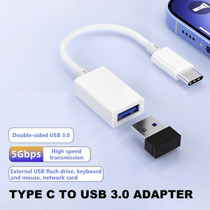 Adaptador USB C a USB 3,0, Adaptador tipo C macho a USB hembra para <span class=keywords><strong>MacBook</strong></span> Pro Air, <span class=keywords><strong>iPhone</strong></span> 16 15 Pro Max Samsung S24 S22 - Product Image 2