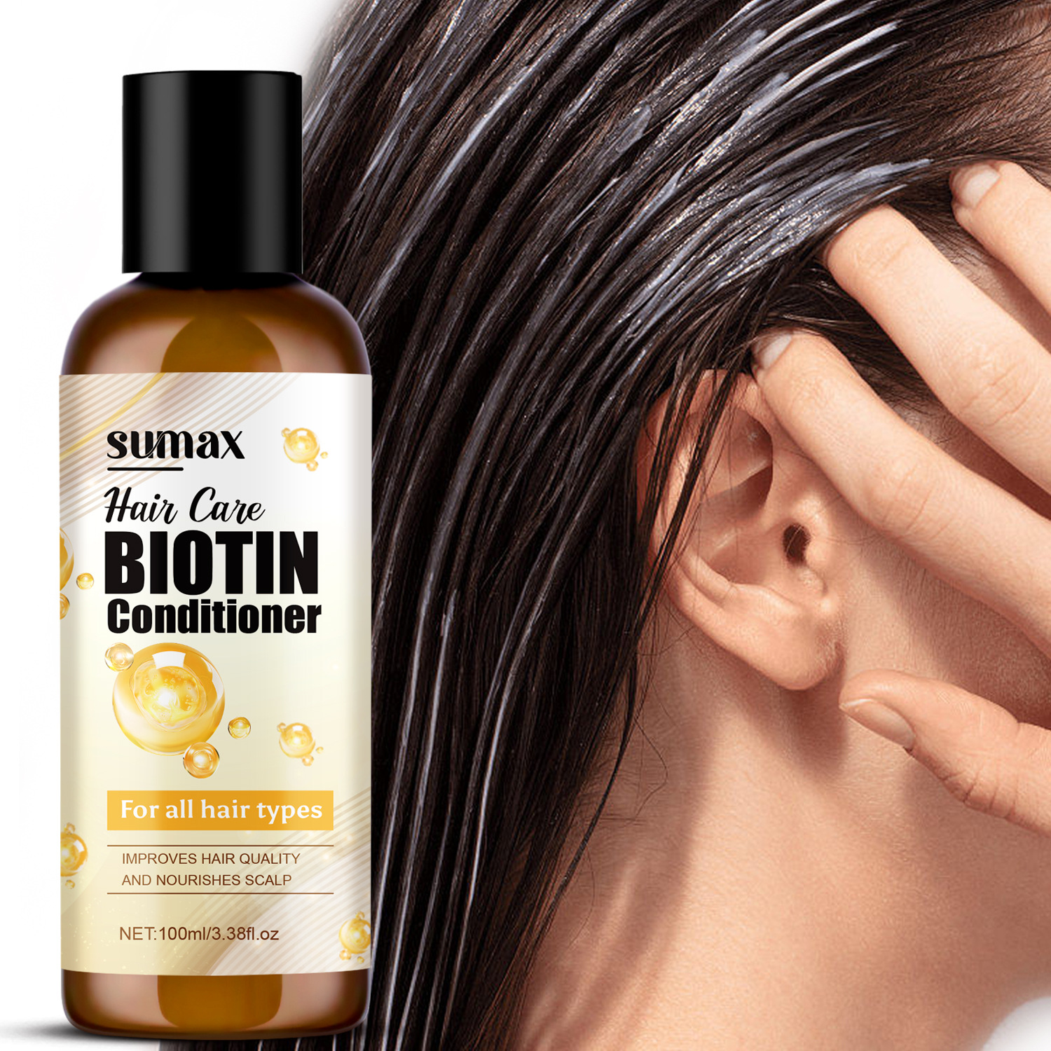 SUMAX 100ml Deep Repair Biotin Hair Conditioner Tea Bottle Oil Formula with Chemical Ingredients