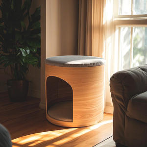 Nieuw Ontwerp Huisdier Kat Grot Massief Hout Milieuvriendelijk Dual-Use Villa <span class=keywords><strong>Bed</strong></span> Geïntegreerde Zitkruk Voor Katten En Honden Huisdier Product - Product Image 2