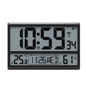 Atomic Large LCD Digital Clock Wall Clock With Jumbo Display Temperature Humidity