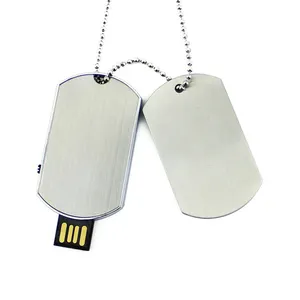 Christmas Gift Necklace Dog Tag Shape 1Gb 128Gb Usb Flash Drive Pendrive Memory Stick Disk