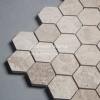 Centurymosaic Carreaux de mosaïque en marbre à grain de bois hexagonal de 2 pouces pour le sol et les murs de la maison Fournisseur thaïlandais
