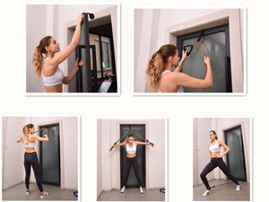 Ensemble de 11 bandes de résistance avec ancre de porte, poignées et sangles de <span class=keywords><strong>cheville</strong></span> pour la physiothérapie et les entraînements à domicile - Product Image 5