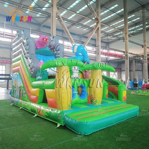 Winsun rừng động vật thế giới Kid của nhảy lâu đài đôi trượt <span class=keywords><strong>Combo</strong></span> <span class=keywords><strong>Inflatable</strong></span> nhà bị trả lại - Product Image 2