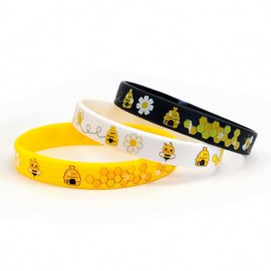 Pulsera de Silicona con Diseño de Abeja y Panal de Miel, Recuerdo del Día de la Abeja, Regalo para Niños, Pulsera de Goma, Precio de Fábrica, en Stock - Product Image 5