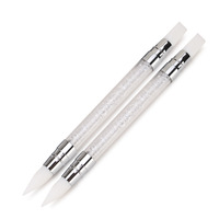 Stylo de Nail Art en Silicone à Double Tête 5 Couleurs pour Sculpture Liquide, Poudre Pailletée et Pointillage DIY