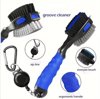 Kit d'outils de nettoyage de clubs de golf double face noir pour extérieur, emballage personnalisable, accessoires de golf en alliage de zinc