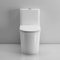 WC monobloc en céramique à double chasse MUUPEG, design moderne, économie d'eau, fermeture lente, fixation au sol, pour villa, chasse cyclonique