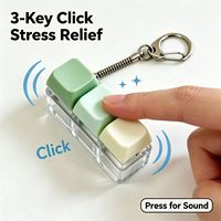Gantungan Kunci Mini Fidget Keycap Lucu 3 Tombol Klik Mainan Pereda Stres Ramah Lingkungan Aman Tahan Lama Paduan Logam Tombol Keyboard Portabel Anti Cemas