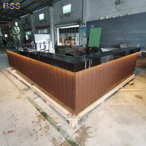 Comptoir de <span class=keywords><strong>bar</strong></span> en forme de L pour club, commerce, intérieur moderne, café, design de comptoir, meilleur comptoir de <span class=keywords><strong>bar</strong></span> en marbre noir pour hôtel, restaurant - Product Image 3