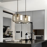 Suspension nordique moderne Loft en verre Lustre Luminaire décoratif industriel Luminaires pour cuisine Restaurant Île