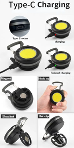 Mini Linterna LED Ultra Brillante para Llavero, Multifuncional, Recargable, Luz de Trabajo, para Exteriores, Senderismo, Camping, Linterna COB - Product Image 4