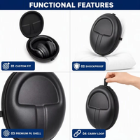 Estuche Rígido Personalizado de Cuero PU para Auriculares Inalámbricos, Bolsa de Almacenamiento Protectora Impermeable para Viajes, Nueva, OEM, Venta al Por Mayor