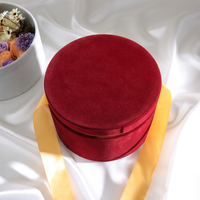 Scatola Regalo Cilindrica di Lusso Personalizzata in Velluto per Fiori con Nastro in Raso per Confezioni di Matrimoni, Compleanni e San Valentino