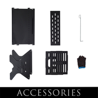 Ensemble de brasero de jardin compact moderne de petite taille en acier au carbone, pliable, pour barbecue, grill de camping, facile à assembler et portable