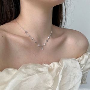 Dylam Elegance Design Fashion Fine Jewelry Women S925 <b>Silver</b> Non Tarnish 5A Zirconia Circle Four <b>Leaf</b> Clover Pendant <b>Necklace</b> - Product Image 6